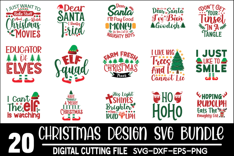 Christmas Svg Bundle commercial use svg files for Cricut Silhouette ...