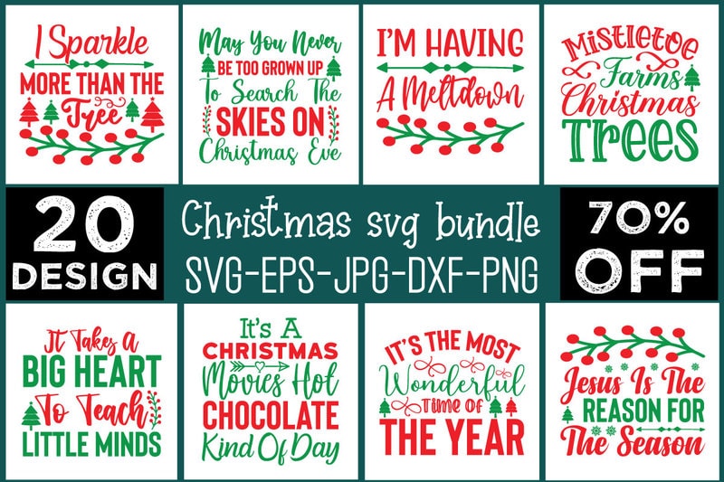 Christmas Svg Bundle digital download commercial use svg files for ...