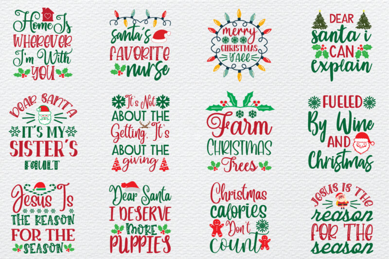 Christmas Svg Bundle commercial use svg files for Cricut Silhouette