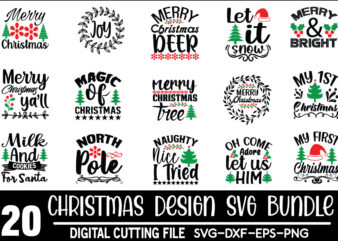Christmas Svg Bundle digital download commercial use svg files for Cricut Silhouette