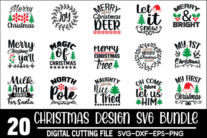 Christmas Svg Bundle digital download commercial use svg files for Cricut Silhouette