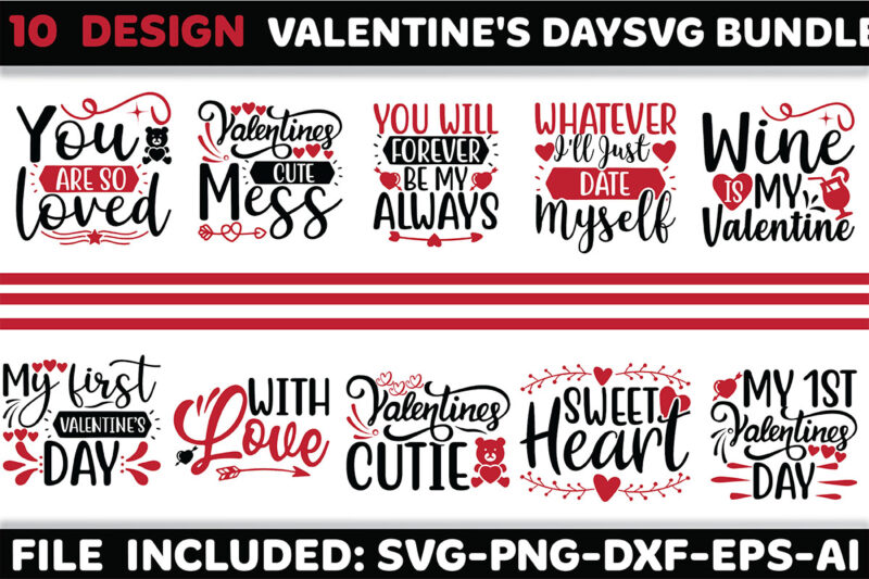 valentine’s day svg design bundle