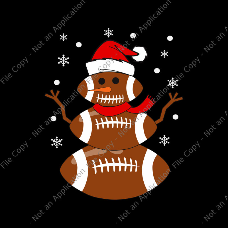 Christmas Football Snowman Svg, Football Christmas Svg, Snowman ...