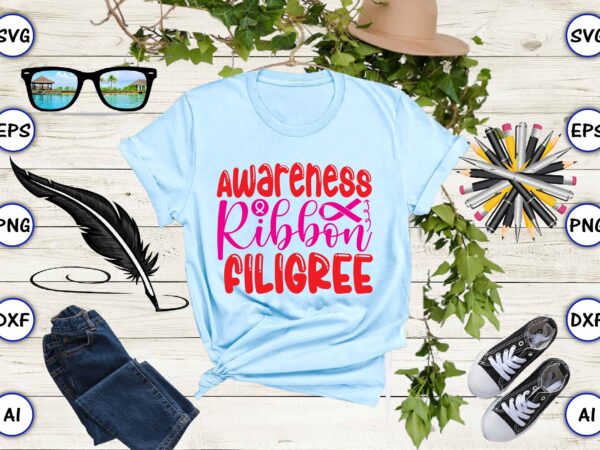 Awareness ribbon filigree svg vector for t-shirts design