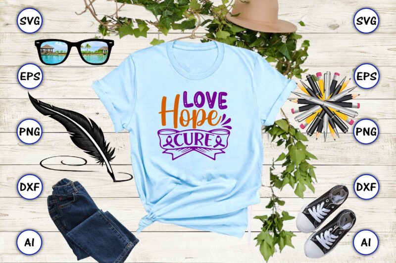 Love hope cure SVG vector for print-ready t-shirts design