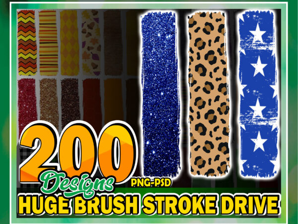 1a 200 designs huge brush stroke drive, lifetime access png & psd for sublimation, print, cut, cricut, silhouette, procreate, digital download 892757342