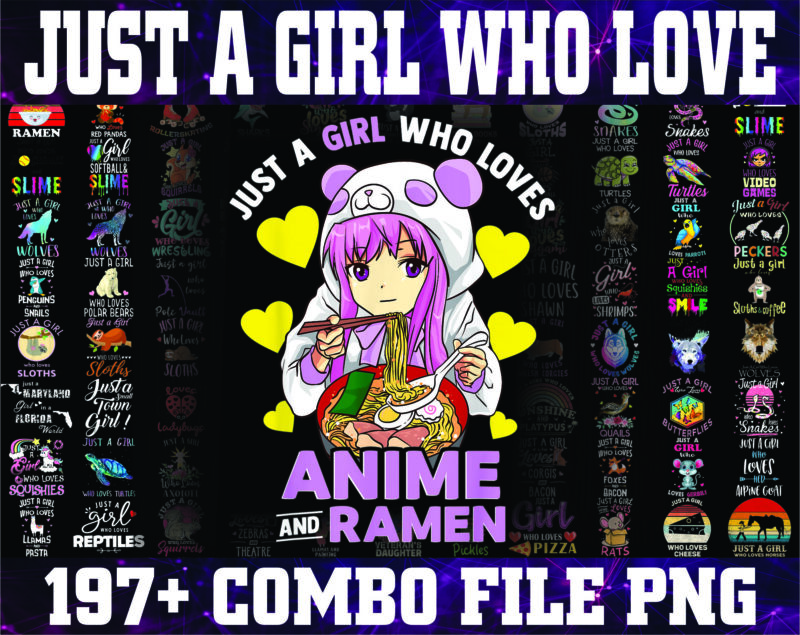 Just a Girl Who Loves Anime Digital Clipart Svg Png Instant 