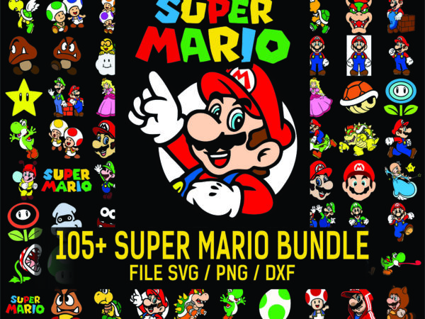 1a 105+ super mario svg png dxf bundle, super mario svg, super mario alphabet, peach princess, koopa troopa, goomba svg, super mario world svg 926322408