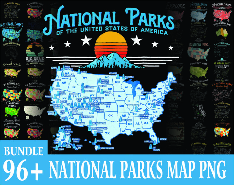 96+ Designs National Parks Map Png, National Park Gift, USA Travel Map, National Parks Map,National Park Travel, Instant Download 1005405006