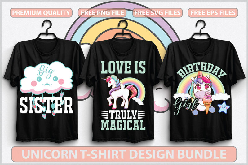 Unicorn T-shirt Design Bundle