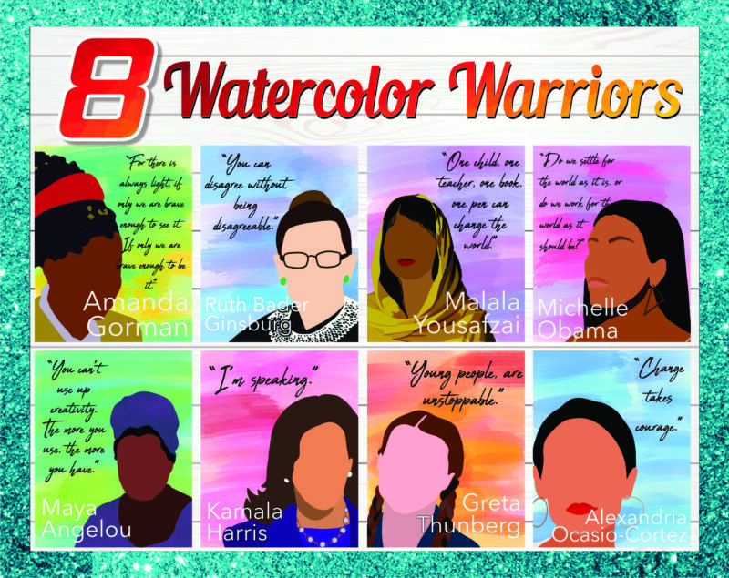 Watercolor Warriors, Empowered Women Classroom Posters, Pastel, Rainbow, Social Justices, Changemakers, World Changers, School, Office 1037107301