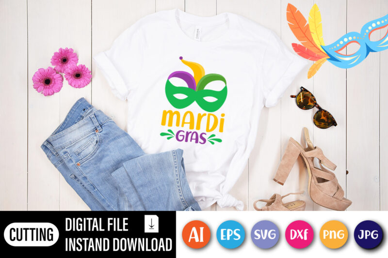 Mardi gras T shirt, Happy Mardi Gras shirt print template, Typography design for shirt mug iron phone case