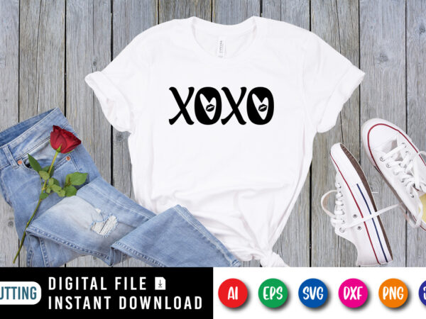 Xoxo shirt, valentines shirt, valentines day shirt, happy valentine shirt print template, cute heart lips kiss vector, funny valentine shirt