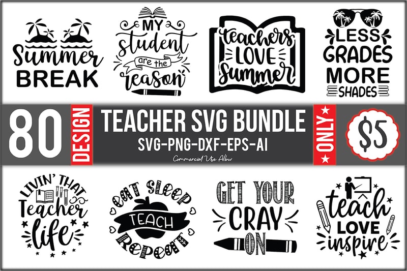 Teacher SVG Bundle - Buy t-shirt designs