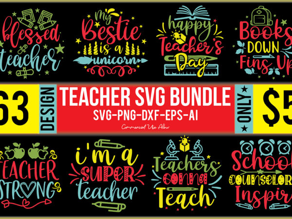 Teacher svg bundle t shirt designs for sale