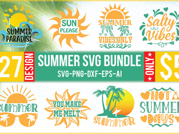 Summer svg bundle t shirt template vector