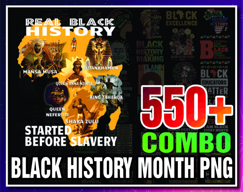 Combo 550+ PNG Bundle, Black History Month png, Black Pride png, African American png, Afro Women png, Sublimation Black History, Digital Download CB1007303136