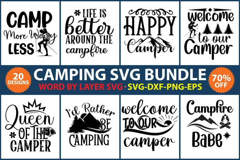 Camping Svg Bundle, Camp Life Svg, Campfire Svg, Vacation Svg, Camping ...