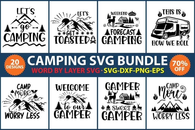 Camping SVG Bundle vol 7 - Buy t-shirt designs