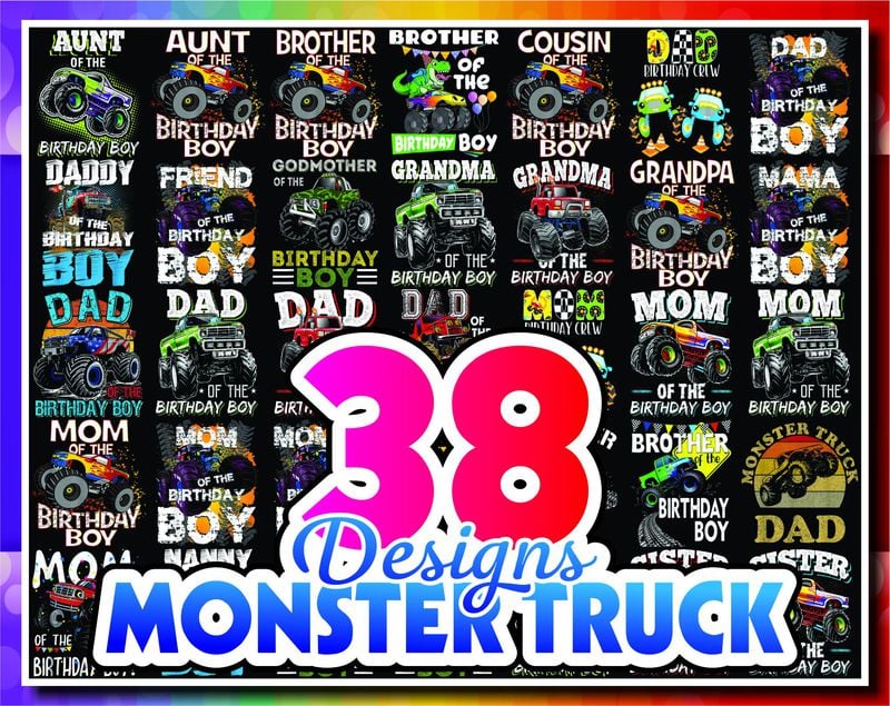 https://svgpackages.com 38 Designs Monster Truck Png, Boy Monster Truck ...