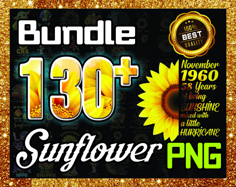 130+ Png Sunflower Bundle, Sunflower Design For Sublimation Print Png, Sunflower Images, Digital PNG, Commercial Use, Instant Download 1000395506