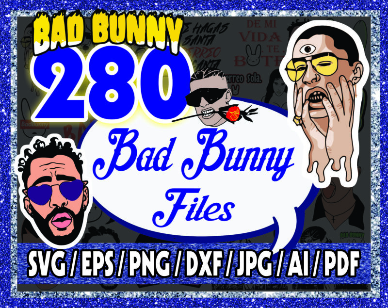 280 Bad Bunny SVG, Bad Bunny Layered SVG Files For Cricut Bundle, Bad Bunny png, Yo Perreo Sola SVG, Cricut File, Clipart, Digital Download 1016258961