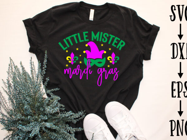 Little mister mardi gras t shirt vector graphic