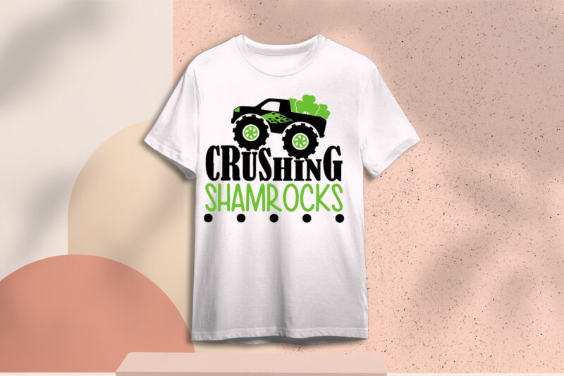 St Patricks Day, Crushing Shamrock With Car Three Leaf Clover Diy Crafts Svg Files For Cricut