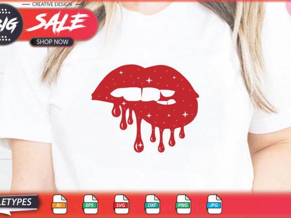 Lips sublimation svg t shirt vector graphic