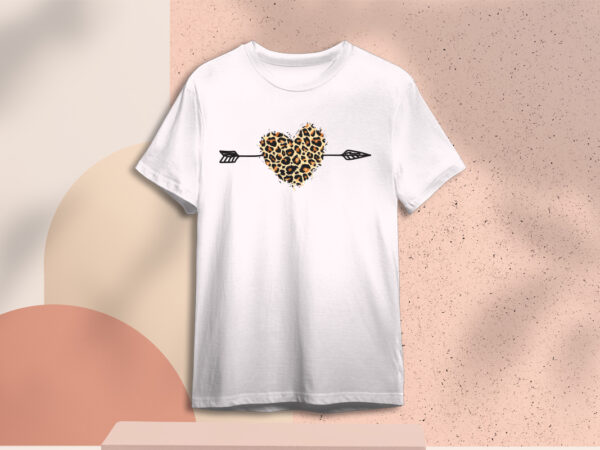 Valentine leopard pattern heart love gift diy crafts svg files for cricut, silhouette sublimation files t shirt vector art