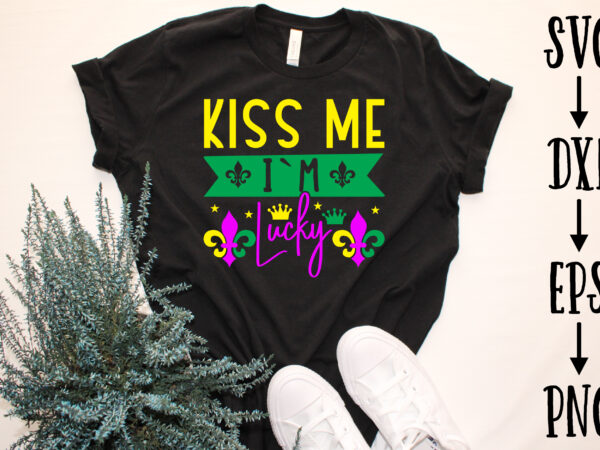 Kiss me i`m lucky t shirt vector art