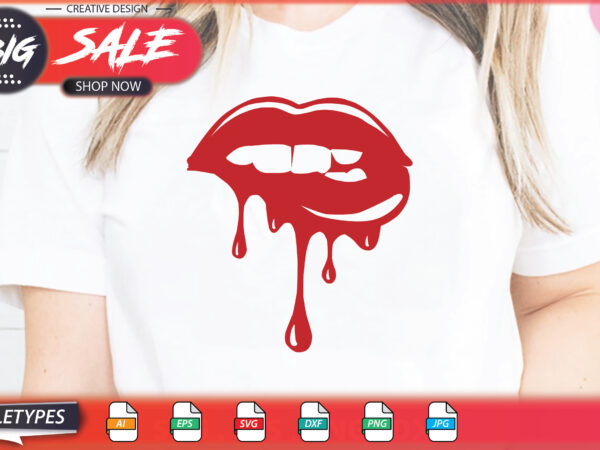 Lips sublimation svg t shirt vector graphic