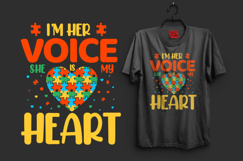 I'm her voice she is my heart autism t shirt design, autism t shirts, autism t shirts amazon, autism t shirt design, autism t shirts for adults, autism t shirt