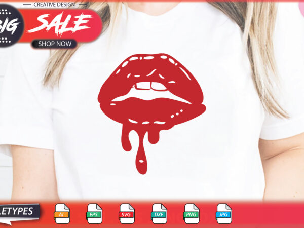 Lips sublimation svg t shirt vector graphic