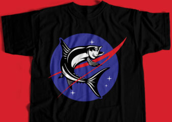 NASA Fish T-Shirt Design For Commercial User