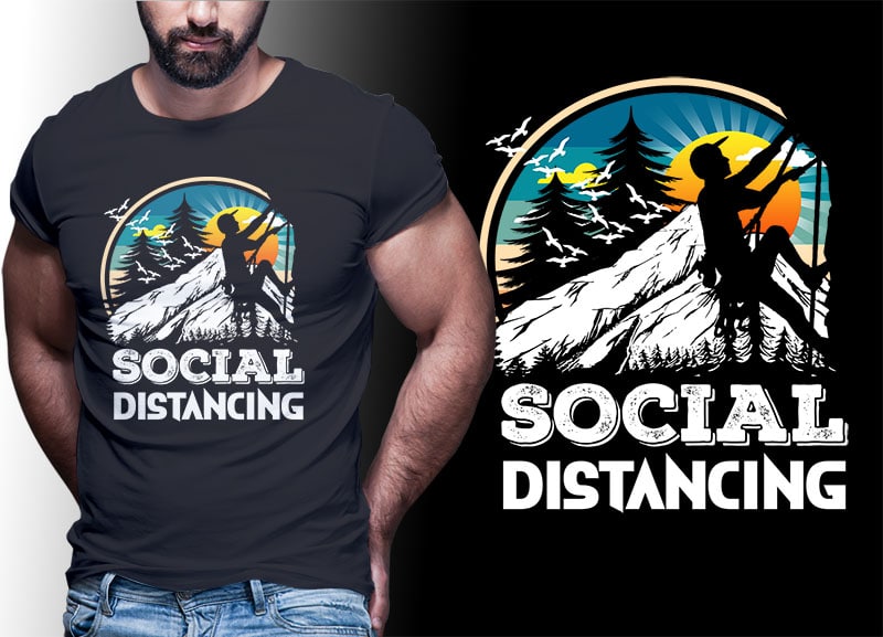 HIKING CLIMB MOUNTAIN Vintage Retro Tshirt Designs Bundle Editable