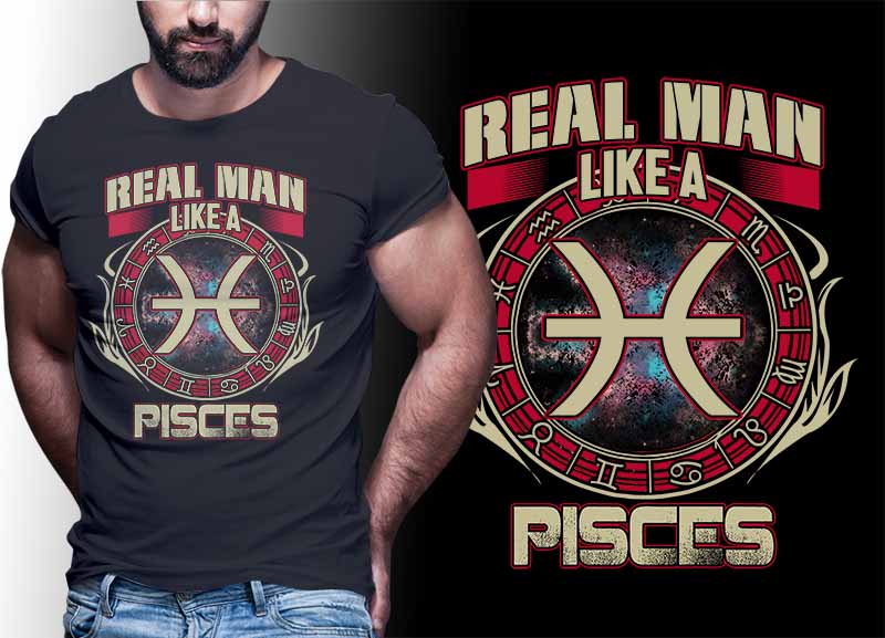 12 ZODIAC real man tshirt designs bundle PART# 25 ON