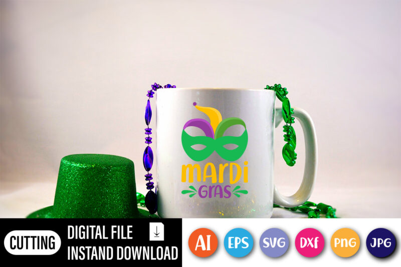 Mardi gras T shirt, Happy Mardi Gras shirt print template, Typography design for shirt mug iron phone case