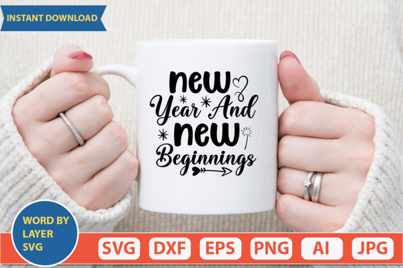 new year and new beginnings SVG Vector for t-shirt