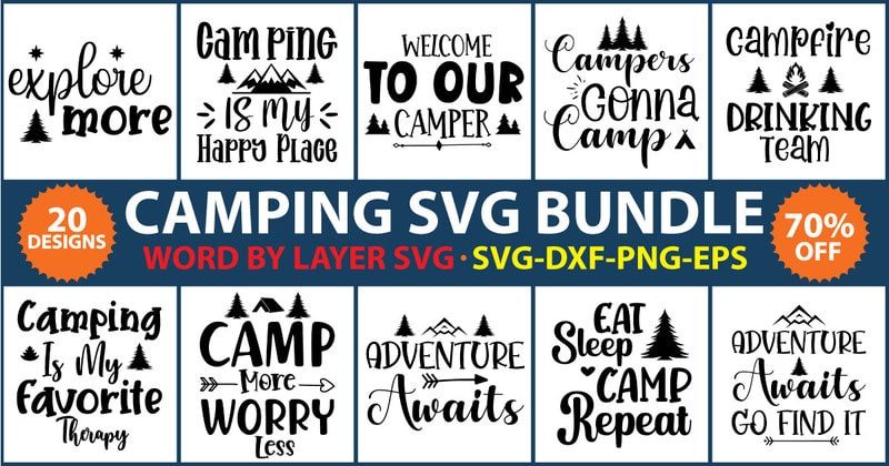 Camping Svg Bundle, Camp Life Svg, Campfire Svg, Vacation Svg, Camping ...