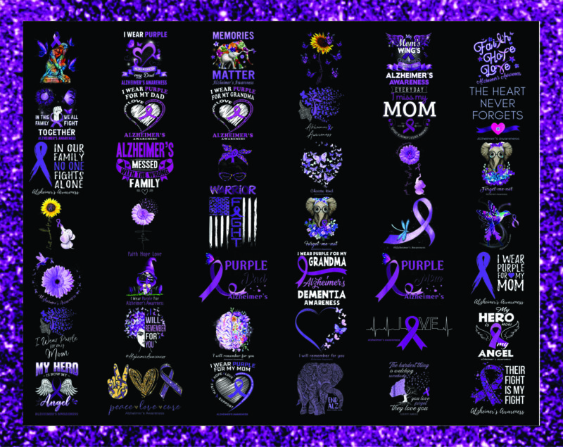 1a 43 Alzheimer Awareness Png, Awareness Elephant Purple Png, I Will ...