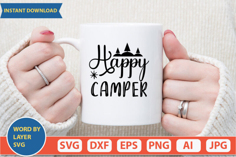 Happy Camper SVG Vector for t-shirt