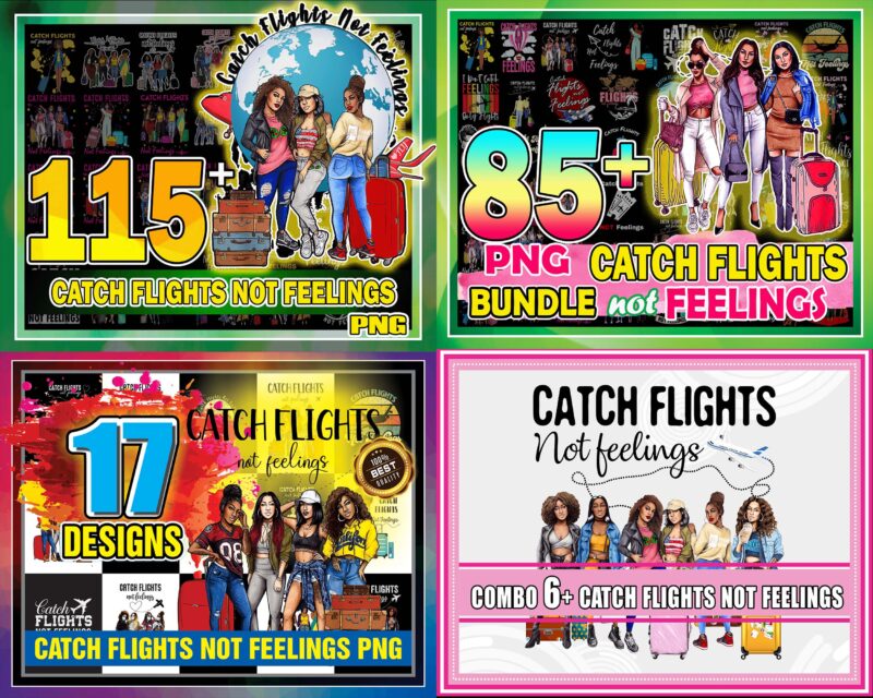 Combo 200+ Catch Flights PNG Bundle, African American Women Png, Black Queen Png, Black Women Png, Black Women Strong Png, Instant download CB1009603632