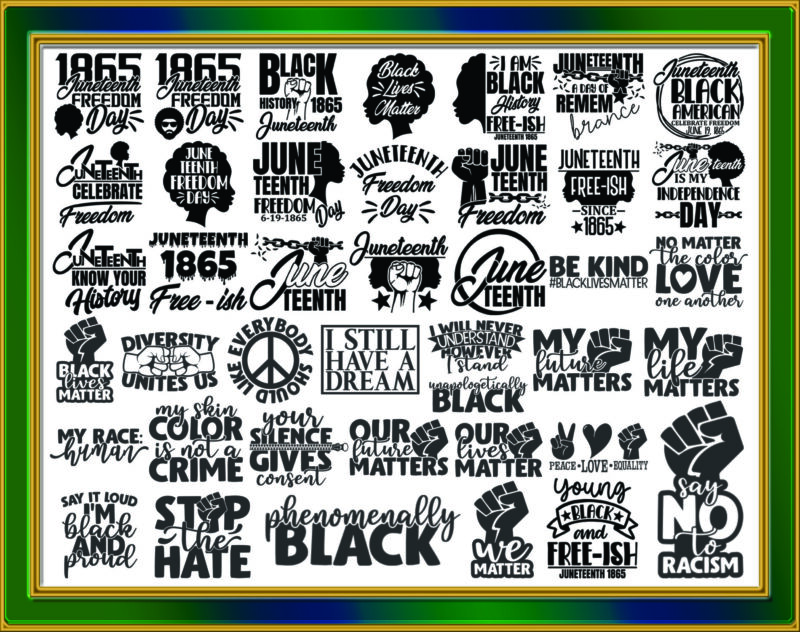 Combo 41 Designs Black Lives Matter SVG, Juneteenth Freedom 1965, Black History, Cut File, Clipart, PrintableCommercial use instant download CB823855941