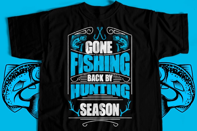 Gone Fishing. Back by hunting season | Sticker
