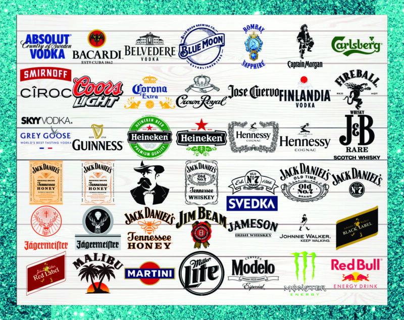 1 Bundle 45 Whiskey Svg, Fireball Whiskey, Alcohol Bundle Brands ...