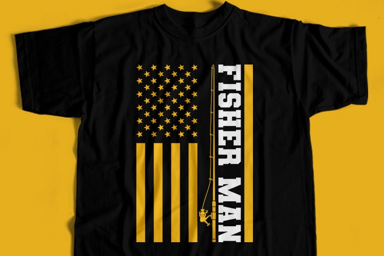 Fisher Man T-Shirt Design For Commercial User