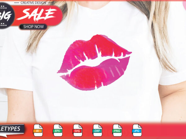 Lips sublimation svg t shirt vector graphic