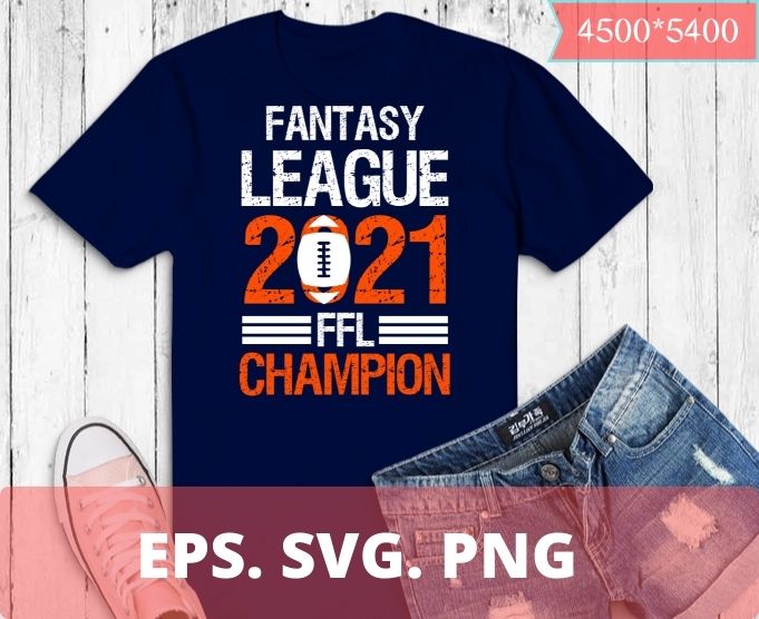 Fantasy League Champion Ffl Football 2021 Winner Vintage T Shirt Design