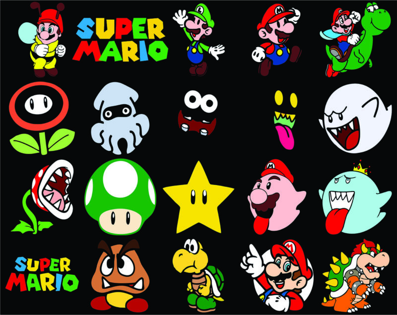 105+ Super Mario SVG PNG DXF Bundle, Super Mario Svg, Super Mario Alphabet, Peach Princess, Koopa Troopa, Goomba Svg, Super Mario World Svg 926322408